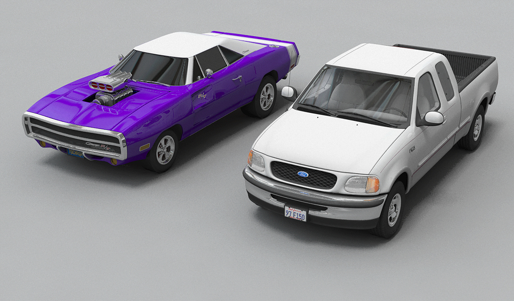 I have done in 3D so far the Charger and my 1997 Ford F150 Lariat